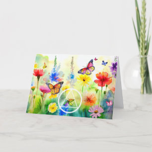 Carte Symbole AA Papillons et Fleurs Récupération