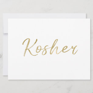Carte Symbole alimentaire "Kosher"   Main Or Stylish Let