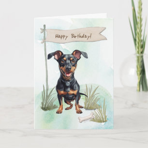 Carte Symbole allemand Pinscher Dog en plein air sous l'