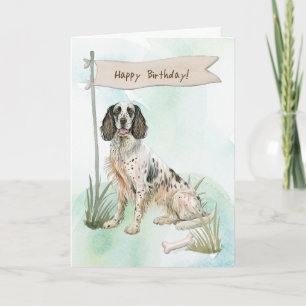Carte Symbole Anglais Setter Dog En Plein Air Sous L'Ann