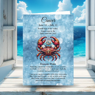 Carte Symbole astrologique Horoscope pour cancer Anniver