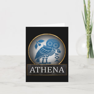 Carte Symbole Athéna Owl De La Déesse Grecque De La Sage