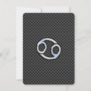 Carte Symbole cancéreux Zodiac Charbon Fiber Impression