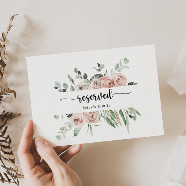 Carte Symbole classique Rose Floral Mariage Réservé (Créateur téléchargé)
