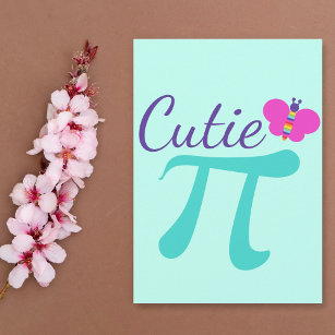 Carte Symbole Cutie Pi Cute Math Pun Card