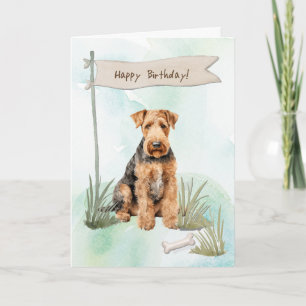 Carte Symbole d'anniversaire d'Airedale Terrier race Dog