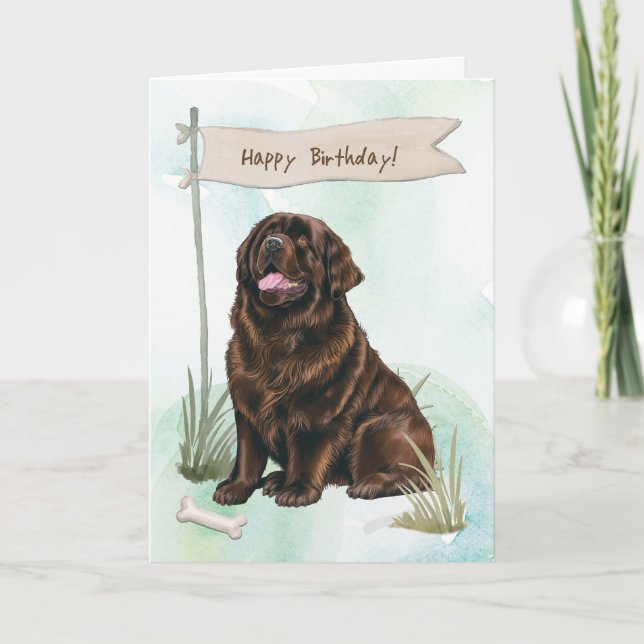 Carte Symbole d'anniversaire du chien de Terre-Neuve (Devant)