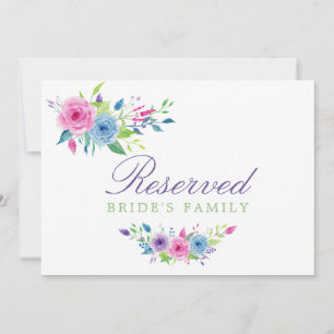 Carte Symbole d'aquarelle Violet Mix Floral Mariage Rése