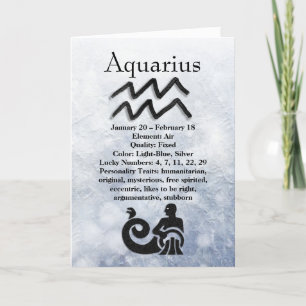 Carte SYMBOLE D'Astrologie Aquarius Horoscope Zodiac