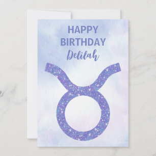 Carte SYMBOLE D'Astrologie Taurus Cute Personalisé Viole