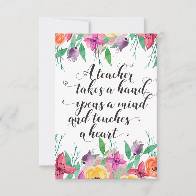 Carte Symbole de bienvenue de l'enseignant Enseignant re (Devant)