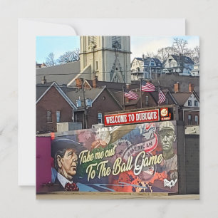 Carte Symbole de Dubuque, Iowa avec drapeau américain