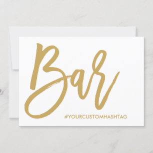 Carte Symbole de la barre de Mariage or Lettré à la main