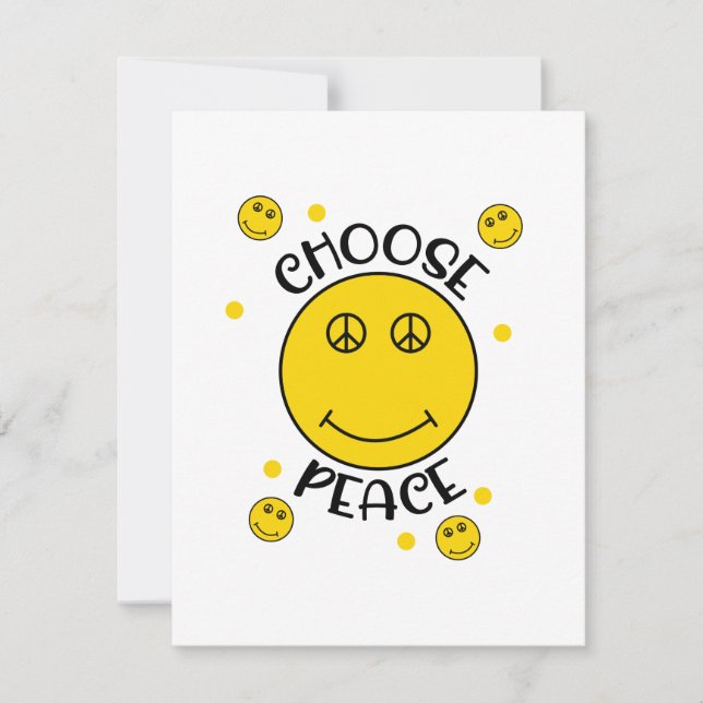 Carte Symbole de la paix face Emoji (Devant)