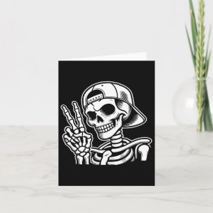 Carte SYMBOLE DE LA PAIX Squelette Retro Halloween Squel