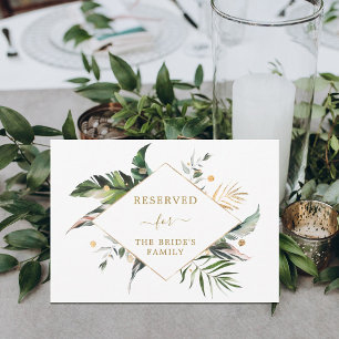 Carte Symbole de la table de réserve de Mariage Feuille 