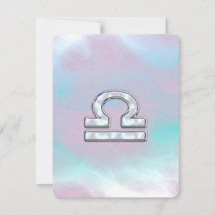 Carte Symbole de Libra Zodiac Mère de style perle