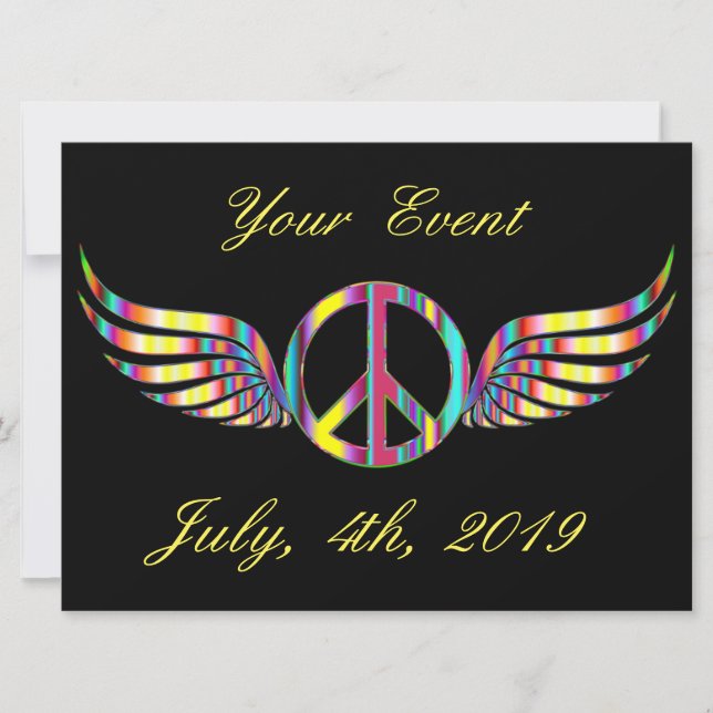 Carte Symbole de paix hippie ailé Thunder_Cove (Devant)
