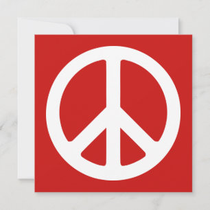 Carte Symbole de paix rouge et blanc