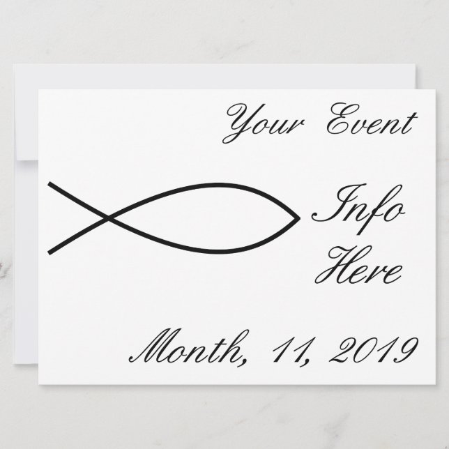 Carte Symbole de poisson chrétien Ichthys Thunder_Cove (Devant)