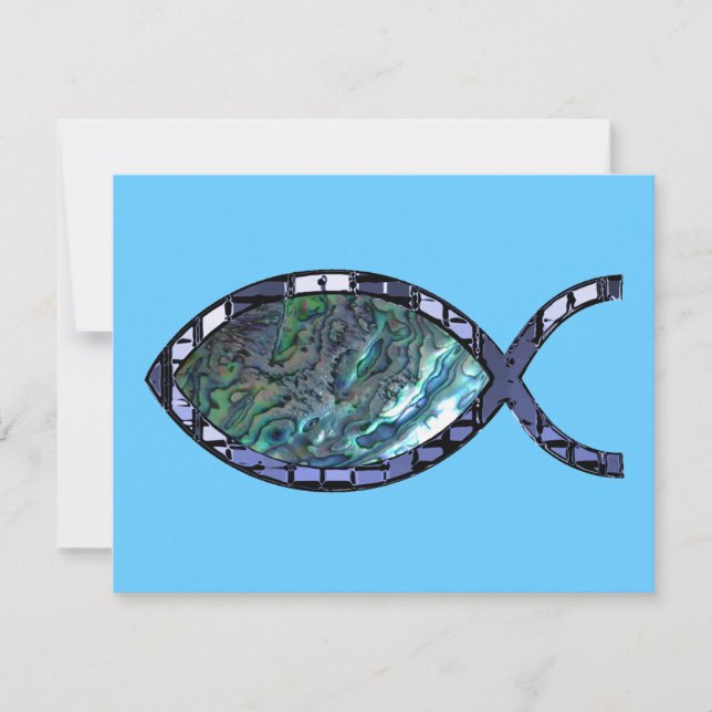 Carte Symbole de poisson chrétien radiant (Devant)