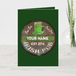 Carte Symbole de pub irlandais personnalisé