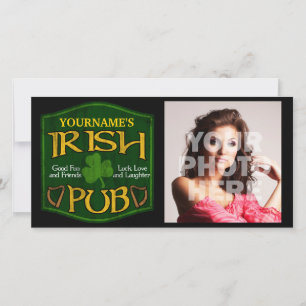 Carte Symbole de pub irlandais personnalisé