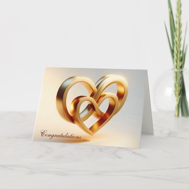 Carte Symbole des félicitations du mariage Coeurs et Inf (Devant)