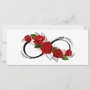 Carte Symbole d'infini avec les roses rouges