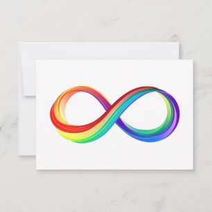 Carte Symbole d'infinité arc-en-ciel stratifié