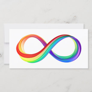 Carte Symbole d'infinité arc-en-ciel stratifié