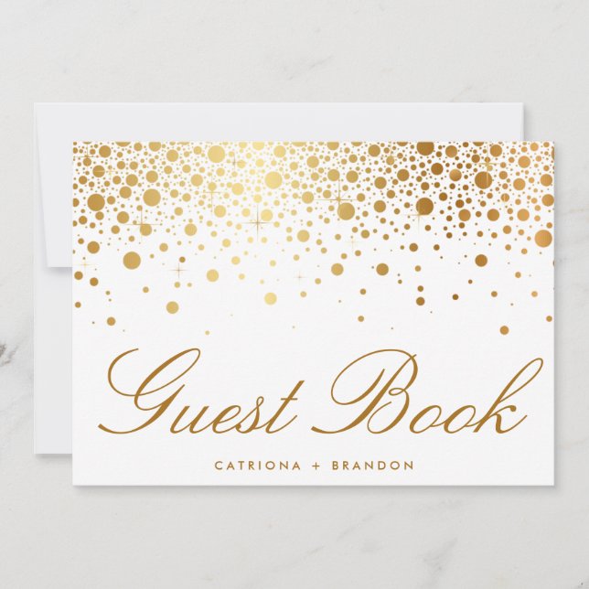 Carte Symbole du livre d'or Faux Gold Foil Confetti (Devant)
