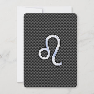 Carte Symbole du zodiaque Leo argent sur impression fibr