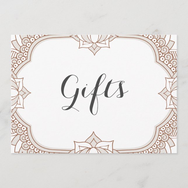 Carte SYMBOLE Élégant Cadeaux Mehndi (Devant)