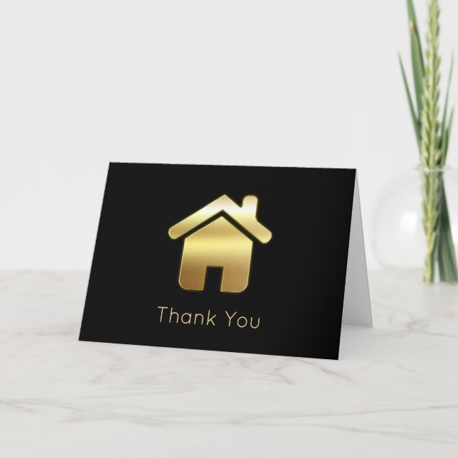 Carte Symbole Elegant Gold House Merci immobilier (Devant)