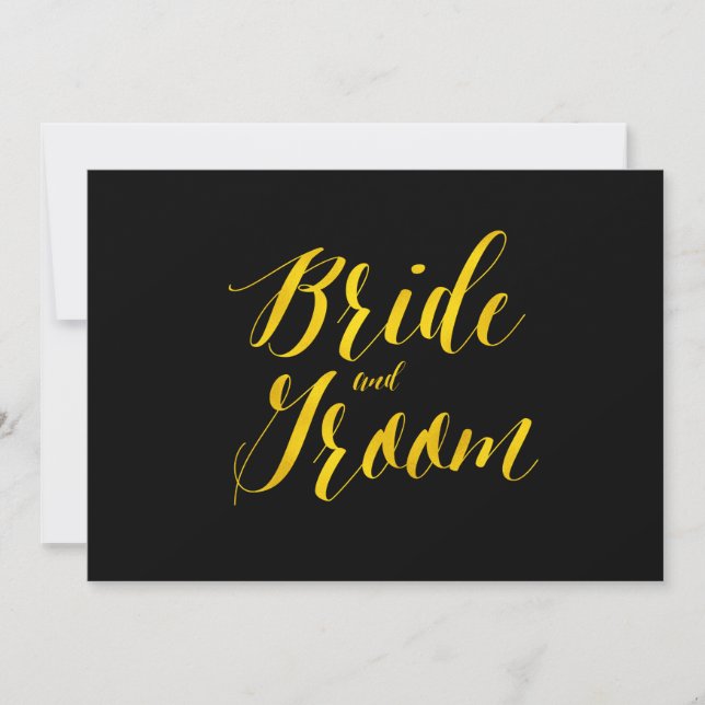 Carte Symbole Faux Gold Foil Chic Mariage (Devant)