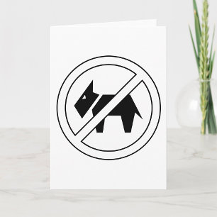 Carte Symbole gras noir et blanc Chiens non admis