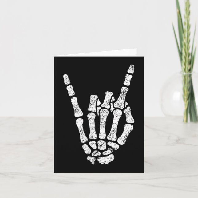 Carte Symbole Halloween Rock Hand Sign Skeleton Rock N R (Devant)