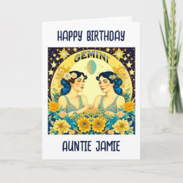 Carte Symbole Horoscope Jumeaux Gémeaux Anniversaire Cél