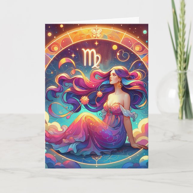 Carte Symbole Horoscope Virgo | Anniversaire (Devant)