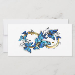 Carte Symbole infini de papillons Morpho bleus
