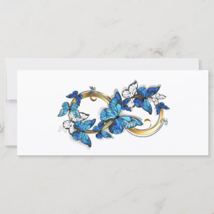 Carte Symbole infini de papillons Morpho bleus