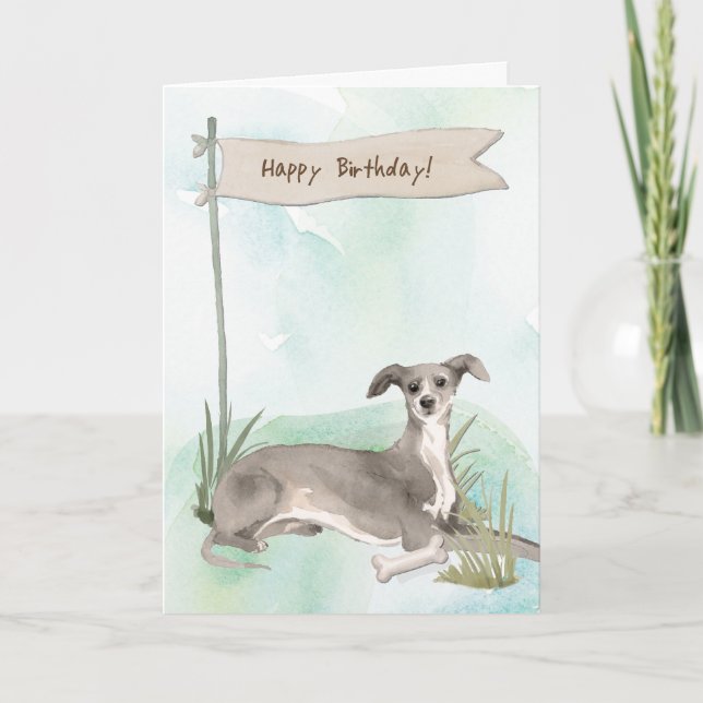 Carte Symbole italien Greyhound Dog - Anniversaire (Devant)