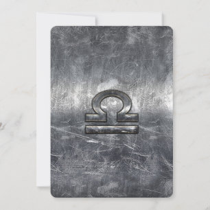 Carte Symbole Libra Zodiac dans le style argenté de l'ac