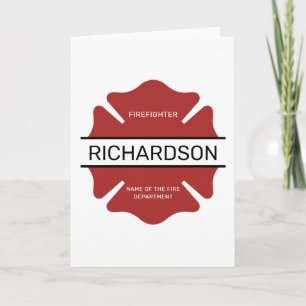 Carte Symbole logo rouge du pompier personnalisé