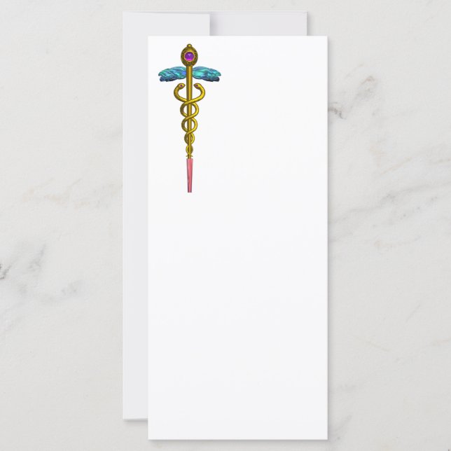 Carte SYMBOLE Médicale OR CADUCUS (Devant)