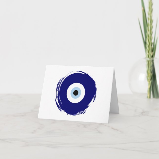 Carte Symbole moderne Blue Evil Eye Bonne chance & Prote (Devant)