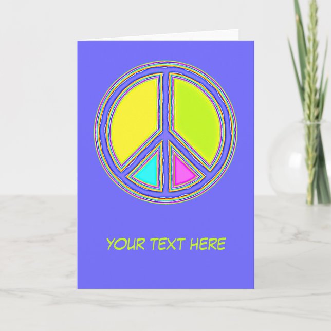 Carte Symbole PAIX avec des couleurs remplies (Devant)