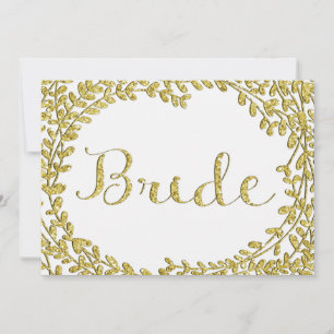Carte SYMBOLE parties scintillant Gold Bride