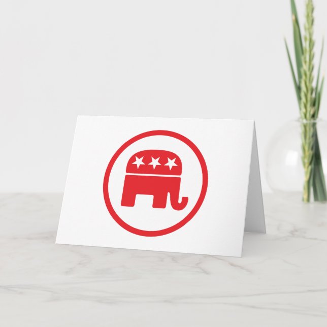 Carte Symbole politique du parti républicain (éléphant) (Devant)